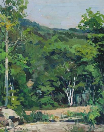 TATOSSIAN, Armand RCA (1948-) Paysage forestier Huile sur toile Signée en bas à gauche:...