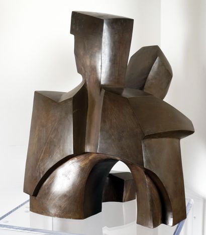  SALMONES, Victor (1937-1989) 
"Duo" (1976) 
Bronze à patine brune 
Signé, titré...