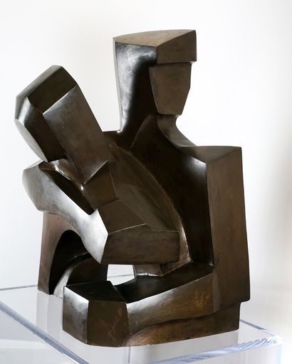 SALMONES, Victor (1937-1989) 
"Duo" (1976) 
Bronze à patine brune 
Signé, titré...