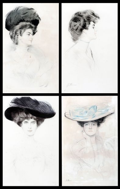 null HELLEU, Paul César (1859-1927)

"Le chapeau à plume, Melle Liane de Pougy",...