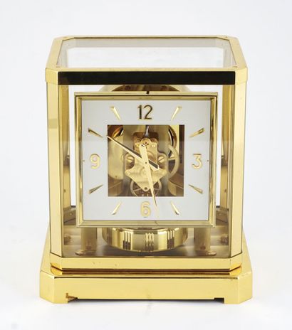 null Le Coultre Atmos perpetual movement clock with square dial, made in Switzerland,...