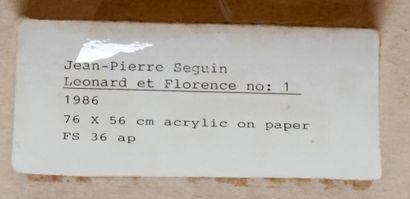 null SEGUIN, Jean-Pierre (1951-)

"Leonard Et Florence No. 1"

Acrylique sur papier

Signée...