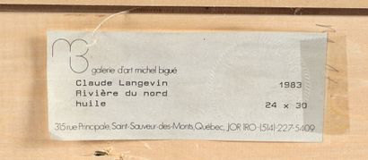 null LANGEVIN, Claude (1942-)

"Rivière du Nord, Ste-Adèle, Laurentides"

Oil on...
