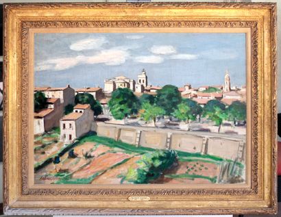 null ANDRÉ, Albert (1869-1954)

''Uzes''

Oil on canvas

Signed on the lower left:...