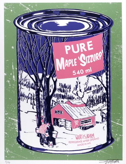 null WIA (Aka WHATISADAM) (Active 21st C.)

"Pure Mapple Sizzurp Cans"

Silkscreen

Signature...