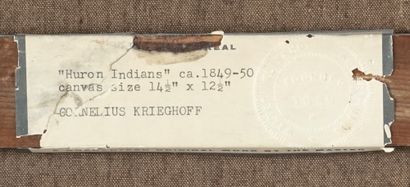  KRIEGHOFF, Cornelius David (1815-1872) 
"Huron Indians" 
Huile sur toile 
Signed...