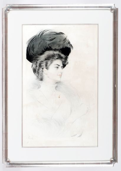 null HELLEU, Paul César (1859-1927)

"Le chapeau à plume, Melle Liane de Pougy",...