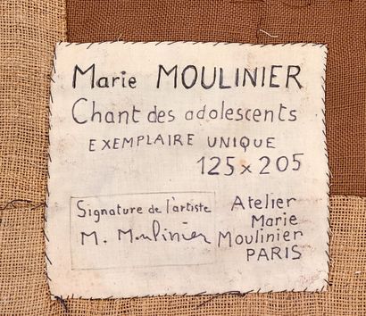 null MOULINIER, Marie (active 20th c.)

"Chants des adolescents"

Tapestry

On the...