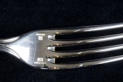  Christofle cutlery ALBI collection in silvery metal, set of 8 complete cutlery including...