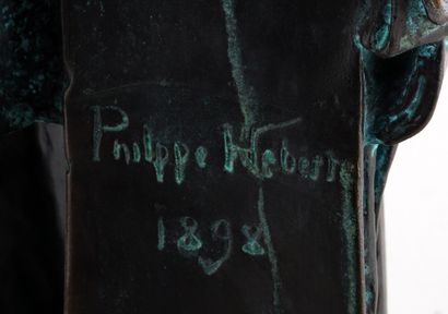 null HEBERT, Louis-Philippe (1850-1917)

Sir Wilfrid Laurier

Bronze à patine verte

Signé...