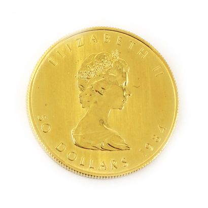 null Une monnaie en or du Canada Feuille d'érable, "Fine Gold 1oz or pur 9999" 1984....