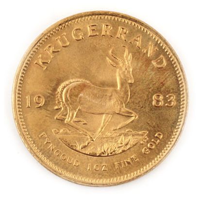 null Une monnaie en or Krugerrand 1983 "Fyngoud 1oz Fine Gold", 33,9g dans un étui...