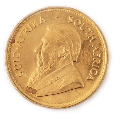 null Une monnaie en or Krugerrand 1983 "Fyngoud 1oz Fine Gold", 33,8 g dans un étui...