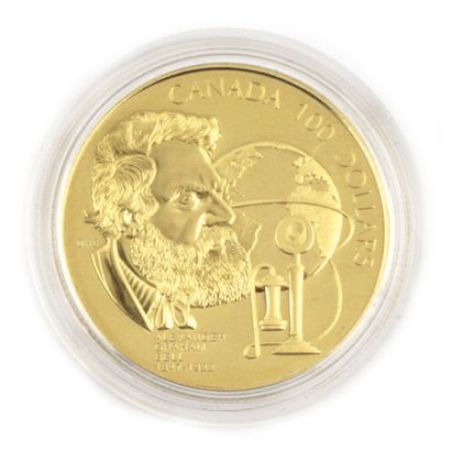 null Une monnaie 100 dollars du Canada Alexander Graham Bell, 1997, 0,583 d'Or, 13,33g,...