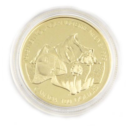 null Une monnaie 100 dollars du Canada Cinquantenaire de Terre-Neuve 1949-1999 0,583...