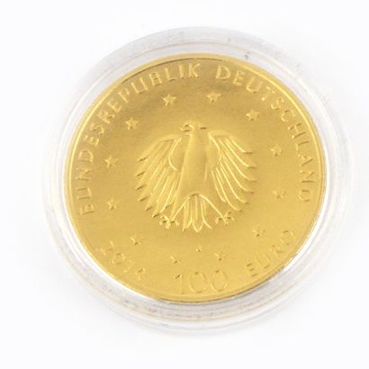 null One 100Euros German UNESCO heritage serie : Kloster, 2014, pur gold coin, 999/1000...
