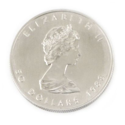 null Une monnaie de 50 dollars du Canada Feuille d'Érable 1988 1oz de Platine pur...