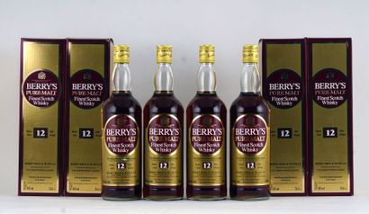 null Berry's 12 years Berry Bros Rudd Finest Scotch Whisky Pure Malt - 4 bouteil...