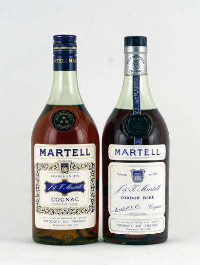 null Cognac Martell 3 Étoiles Cognac Martell Cordon Bleu - 2 bouteilles