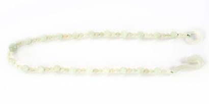 null JADE

Jade pearl necklace, interlaced with nephrite pearls, dragon shaped closure.

Length:...