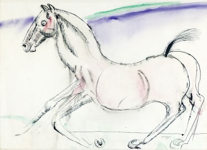 null CASSINARI, Bruno (1912-1992)

"One red horse"

Encre et aquarelle

Signée et...