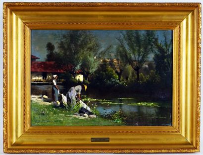 null DALLEMAGNE, Léon (1837-1907)

Washerwomen

Oil on board

Signed and dated on...