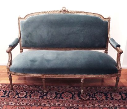 null Louis XVI living room set including a three-seater sofa, a pair of armchairs...