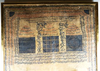 null Fragment d'un ancien manuscrit islamique datant du 16 ou 17e siècle montrant...