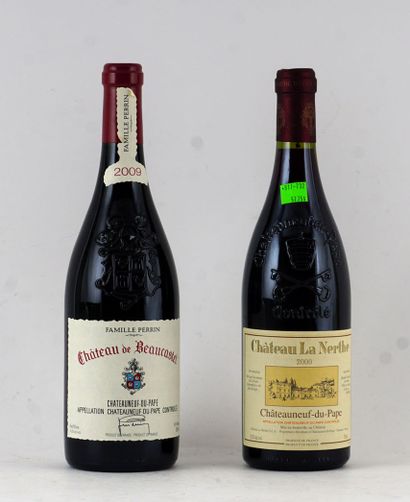 null Château de Beaucastel 2009 Château La Nerthe 2000 - 2 bouteilles