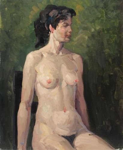 TATOSSIAN, Armand RCA (1948-) Nue assise Huile sur toile Sitting nude Oil on canvas...