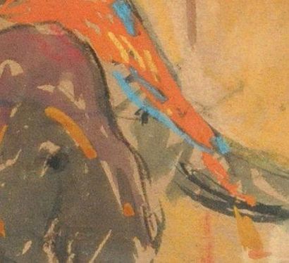BEAL, Gifford (1879-1956) "Circus Procession" Aquarelle et crayon sur papier Signée...