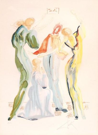 DALI, Salvador (1904-1989) « La Danse » 1960 Gravure sur bois en couleur Signée en...