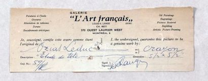 null LEDUC, Ozias (1864-1955)

"Étude de tête"

Lead pencil

Signed on the lower...