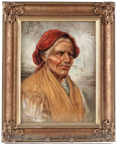 null FRIGERIO, Raffaele (1875-1948)

Portrait d'une vieille dame

Huile sur toile

Signée...