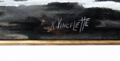 null VINCELETTE, Roméo (1902-1979)

Forêt de nuit

Pastel sur papier

Signée en bas...