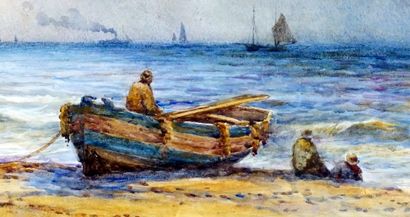 null HALE-SANDERS, Thomas (Actif 1880-1906)

"Hastings Beach"

Aquarelle

Signée...