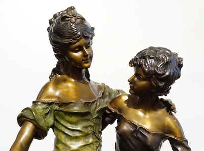 null After Louis Auguste MOREAU (1855-1919)

Friendship

Bronze

Signed on the base:...