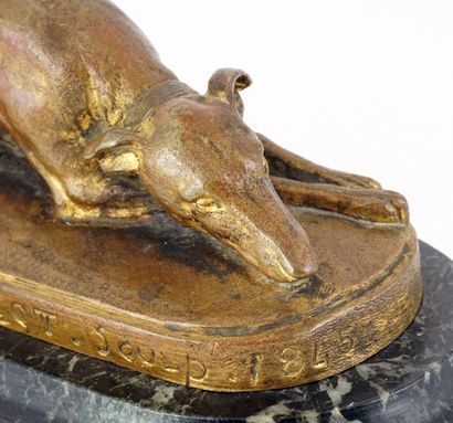 null ELSHOEST, Carle (actif XIXe)

Lévrier

Bronze à patine dorée sur base de marbre

Signé,...