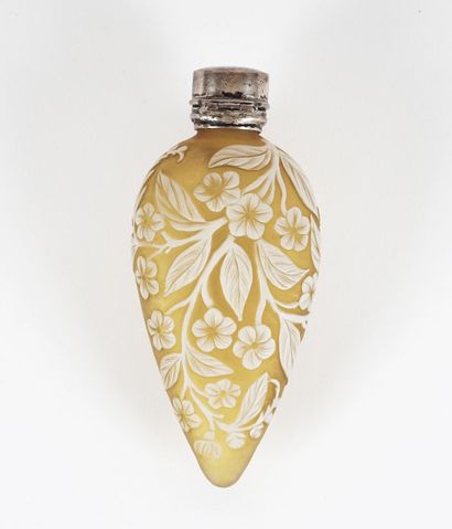 null Cameo glass perfume bottle. Webb Monogrammed Cameo Glass Perfume Bottle attributed...