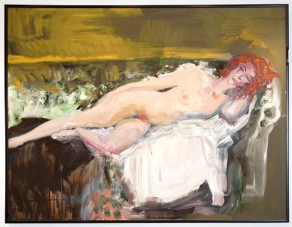 null FETTING, Rainer (1949-)

"Reclining nude on sofa (Elisabeth)"

Huile sur toile

Signée,...