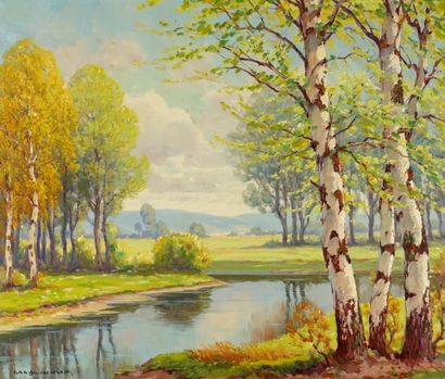 GRABWINKLER, Peter (1885-1943) 
Birches by...