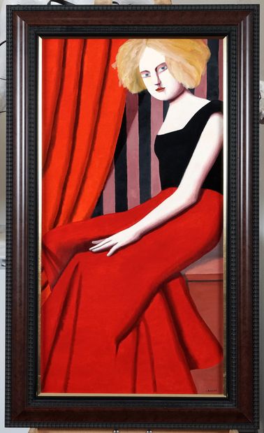 null SCOTT, Louise (1936-2007)

Woman with red skirt

Oil on canvas

Signed on the...