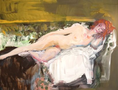 null FETTING, Rainer (1949-)

"Reclining nude on sofa (Elisabeth)"

Huile sur toile

Signée,...