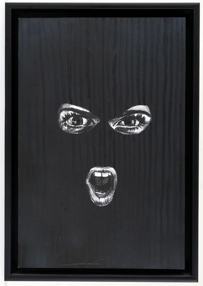 null MISS ME (active 21st c.)

"Hear my eyes"

Mix media on wood board

Signed and...