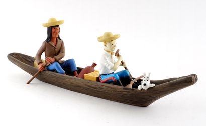 null HERGÉ / MOULINSART 

Figurine de collection Tintin 

La pirogue (2004) de la...