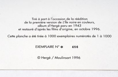 null MOULINSART 

Éditions Moulinsart (1996) Lithographie L’Île Noire, Lithographie...