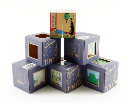 null MOULINSART / HERGÉ 

(2002). Lot de 5 Cubes Block Tintin dans leurs boîtes d'origine....