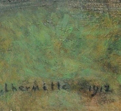 LHERMITTE, Léon Augustin (1844-1925) « Potins au lavoir » Pastel signé et daté en...