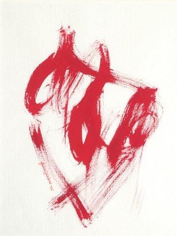 FRERE JEROME (Paradis, Jérôme, dit) (1902-1994) Gestuelle rouge i Gouache sur papier...