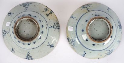 null PORCELAINE / PORCELAIN

Deux assiettes en porcelaine bleu blanc, à décor de...